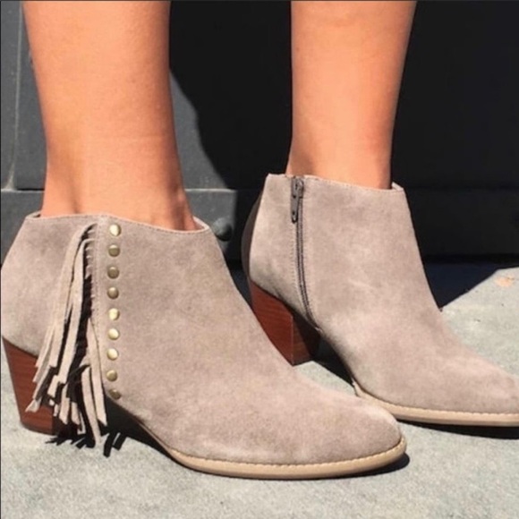 Vionic Faros Fringe Ankle Booties Tan Suede Western boot - Picture 1 of 10